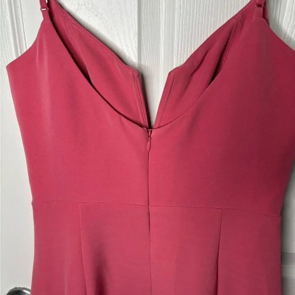 Bardot Pink Ruffle Hem Spaghetti Strap Dress 4